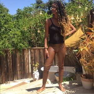 Paper Crown PVC Leather Leggings Sz Sm